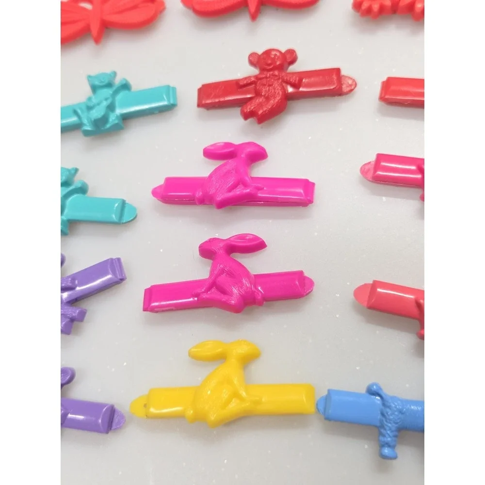 Vintage Goody Plastic Hair Barrettes 70ʼs 80ʼs Poodle Duck Cats Snap Tight Lot